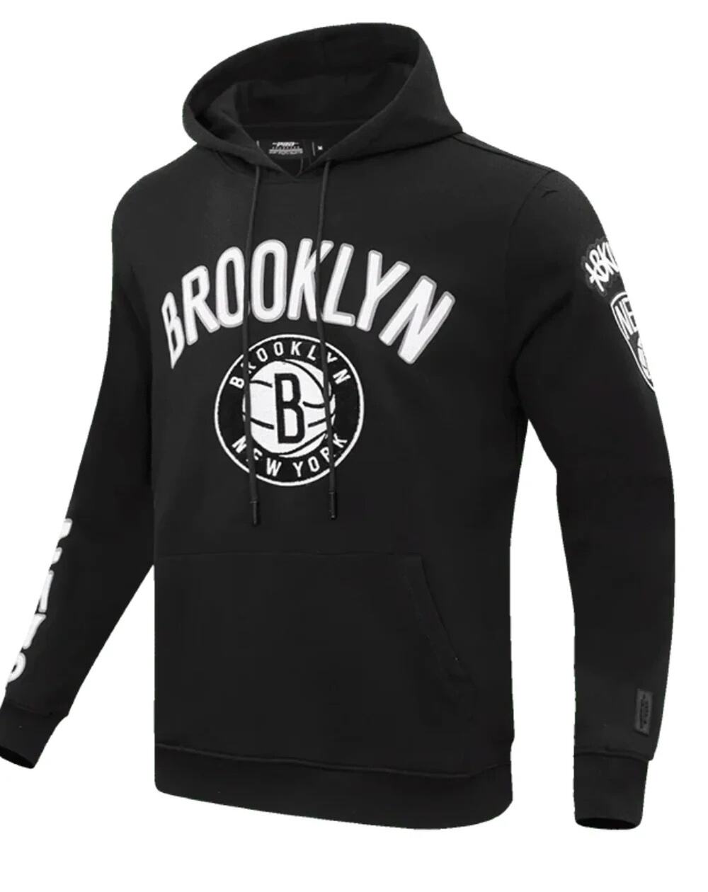 Pro Standard NBA Brooklyn Nets Logo Blended Black/White Hoodie BLK NWT